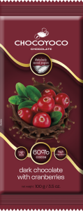 Chocoyoco czekolada 60% gorzka z żurawiną 100g