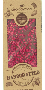 Chocoyoco Handcrafted czekolada mleczna z malinami 100 g