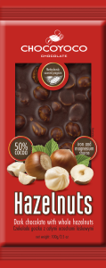Chocoyoco czekolada 50% gorzka z całymi orzechami laskowymi 100g