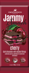 Chocoyoco Jammy Smash czekolada gorzka z podwójnym nadzieniem wiśniowym 