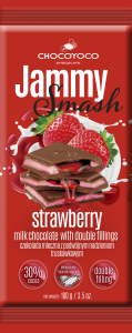 Chocoyoco Jammy Smash czekolada mleczna z podwójnym nadzieniem truskawkowym